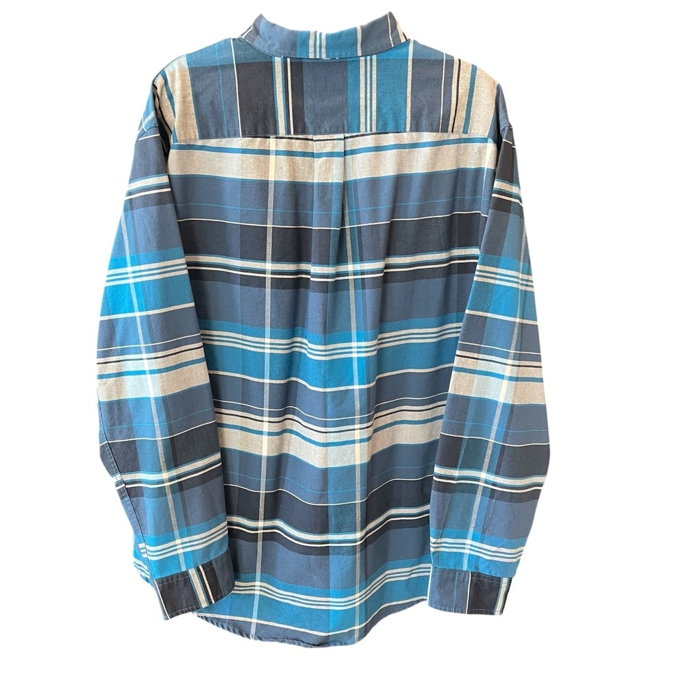 US POLO ASSN Blue Plaid Long Sleeve Shirt Men's Size XXL 2XL Button Down Pony - Picture 3 of 13